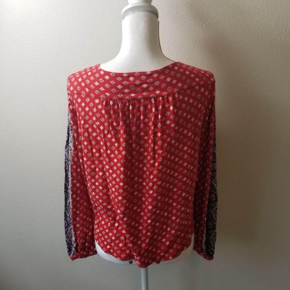 Lucky Brand / M / Red Boho Blouse - Picture 3 of 3